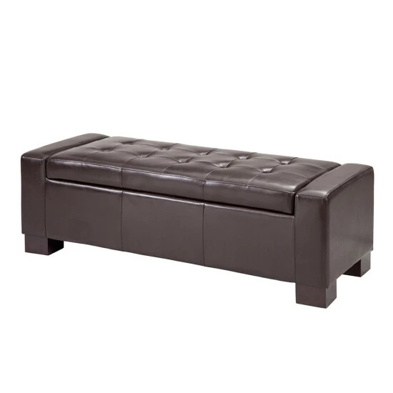 Discount ๐ Madison Park Mirage Bench Storage Ottoman With Tufted Top Brown ๐ 6 Discount ๐ Madison Park Mirage Bench Storage Ottoman With Tufted Top Brown ๐ - Image 4
