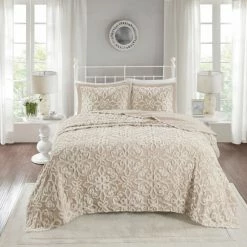 Buy ❤️ Madison Park Sarah Tufted Cotton Chenille Bedspread Set Taupe 😍 -Madison Park Sales unnamed file 589
