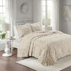 Buy ❤️ Madison Park Sarah Tufted Cotton Chenille Bedspread Set Taupe 😍 -Madison Park Sales unnamed file 590