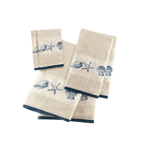 Budget ๐ Madison Park Nantucket Blue Embroidered Cotton Jacquard 6-piece Towel Set ๐งจ 5 Budget ๐ Madison Park Nantucket Blue Embroidered Cotton Jacquard 6-piece Towel Set ๐งจ - Image 3