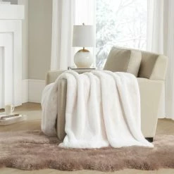 Best Pirce 🌟 Madison Park Sienna Solid Premium Faux Fur Throw Ivory 💯 -Madison Park Sales unnamed file 5990