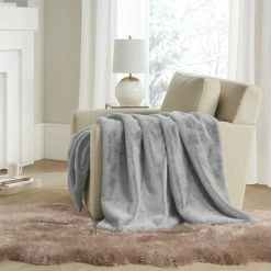 Best Pirce 🌟 Madison Park Sienna Solid Premium Faux Fur Throw Ivory 💯 -Madison Park Sales unnamed file 5995