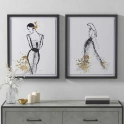 Coupon 👏 Madison Park Posh Postures Foiled Single Mat Framed Wall Art 2 Piece Set 😉