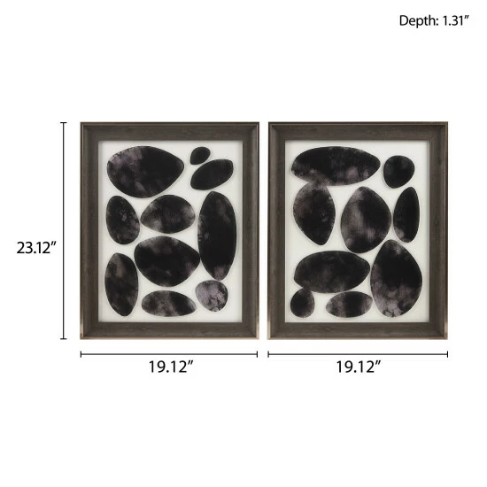 Best Sale ๐ Madison Park Skipping Stones Black Geo UV Printed Shadowbox 2 Piece Wall Art Set ๐ 5 Best Sale ๐ Madison Park Skipping Stones Black Geo UV Printed Shadowbox 2 Piece Wall Art Set ๐ - Image 3