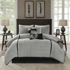 Promo 🥰 Madison Park Meyers Grey 7-piece Solid Casual Pattern Comforter Set 🛒 -Madison Park Sales unnamed file 602