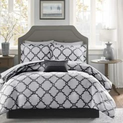 Buy ✨ Madison Park Essentials Alameda Black Reversible Complete Comforter Set With Cotton Bed Sheets 🔥 -Madison Park Sales unnamed file 6039