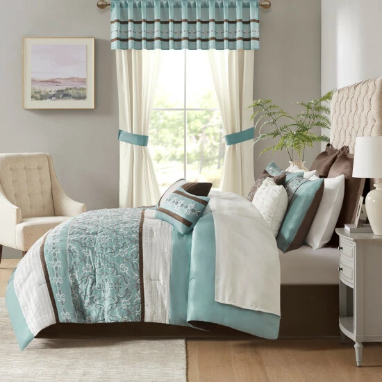 Cheapest ๐ฅฐ Madison Park Essentials Katarina Seafoam 24-piece Room In A Bag With Window Panel And Sheet Set ๐ 3 Cheapest ๐ฅฐ Madison Park Essentials Katarina Seafoam 24-piece Room In A Bag With Window Panel And Sheet Set ๐ - Image 2