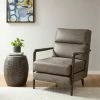 Coupon 👏 Madison Park Bennett Faux Leather Channel Accent Armchair 👍