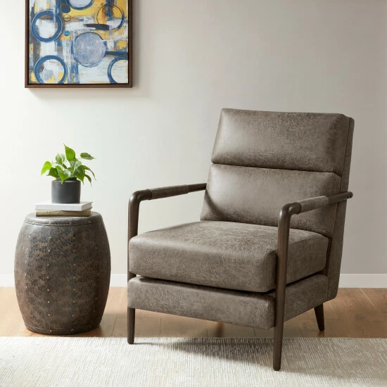 Coupon 👏 Madison Park Bennett Faux Leather Channel Accent Armchair 👍 2 Coupon 👏 Madison Park Bennett Faux Leather Channel Accent Armchair 👍
