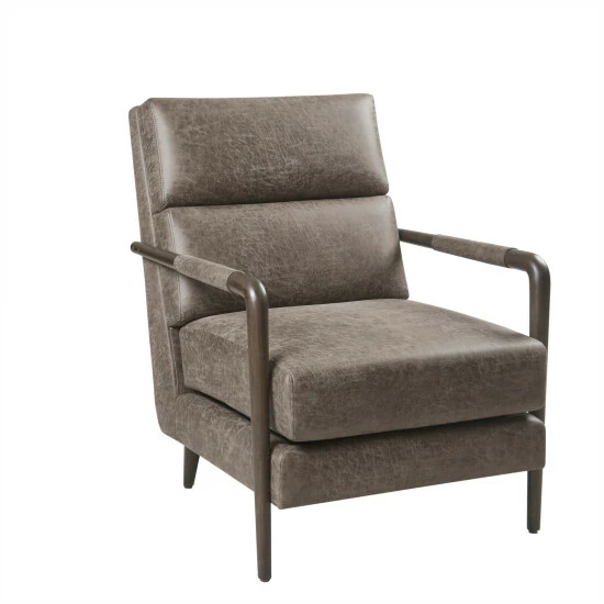Coupon 👏 Madison Park Bennett Faux Leather Channel Accent Armchair 👍 4 Coupon 👏 Madison Park Bennett Faux Leather Channel Accent Armchair 👍 - Image 3