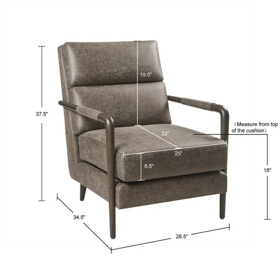 Coupon 👏 Madison Park Bennett Faux Leather Channel Accent Armchair 👍 9 Coupon 👏 Madison Park Bennett Faux Leather Channel Accent Armchair 👍 - Image 8