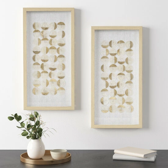 Discount 👍 Madison Park Aurelian Emblem Framed Capiz Shadowbox 2 Piece Set Natural/Gold ⌛ 3 Discount 👍 Madison Park Aurelian Emblem Framed Capiz Shadowbox 2 Piece Set Natural/Gold ⌛