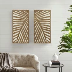 Madison Park Sales 15 Discount ๐ Madison Park Birch Palms Dark Brown Carved Wall Panel 2 Piece Set โ๏ธ