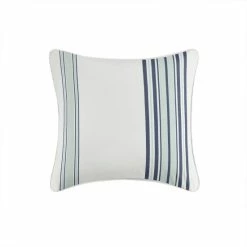 New ❤️ Madison Park Bolinas Printed Stripe 3M Scotchgard Outdoor Square Pillow - 20x20" Black 🎁 -Madison Park Sales unnamed file 6144