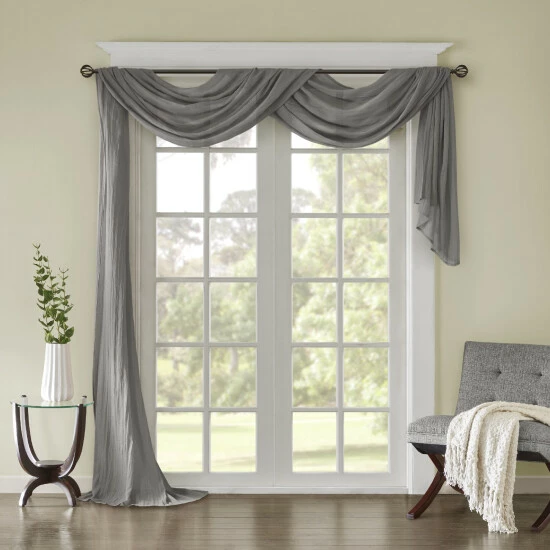 Best Sale ๐ Madison Park Kaylee Solid Lightweight Crushed Sheer Curtain Scarf Cream ๐ 9 Best Sale ๐ Madison Park Kaylee Solid Lightweight Crushed Sheer Curtain Scarf Cream ๐ - Image 7