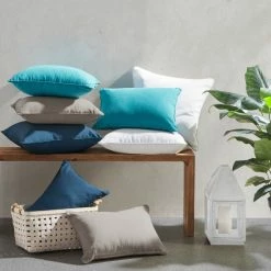 Madison Park Sales 7 Best deal ๐งจ Madison Park Mission Solid 3M Scotchgard Outdoor Oblong Pillow - 14x20" White ๐