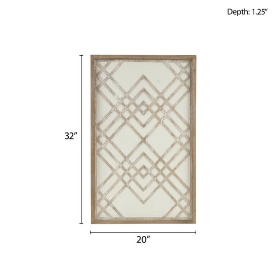 Brand new ๐งจ Madison Park Exton Natural/ White Geo Carved Wood Panel Wall Decor ๐ 5 Brand new ๐งจ Madison Park Exton Natural/ White Geo Carved Wood Panel Wall Decor ๐ - Image 3