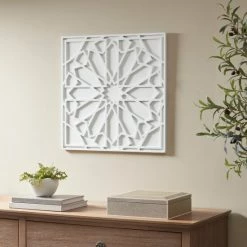 Madison Park Sales 3 Wholesale โ Madison Park Boho Notion Off White Square Carved Wall Panel ๐