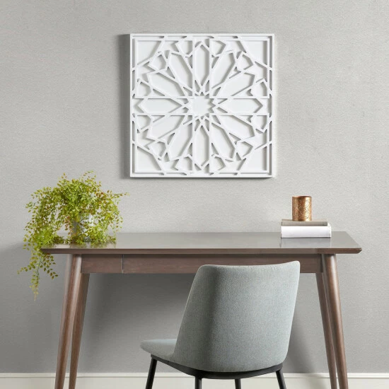 Wholesale โ Madison Park Boho Notion Off White Square Carved Wall Panel ๐ 3 Wholesale โ Madison Park Boho Notion Off White Square Carved Wall Panel ๐ - Image 2