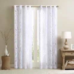 Best Sale ✨ Madison Park Vina Sheer Bird Single Curtain Panel Grey 👏