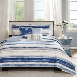 Top 10 🎉 Madison Park Anchorage 6 Piece Quilted Microfiber Coverlet Set Blue 🎁