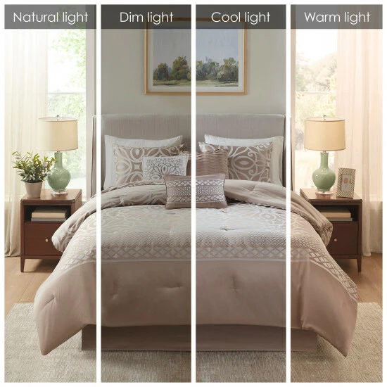 Wholesale π Madison Park Atlas Taupe 7 Piece Jacquard Comforter Set β 8 Wholesale π Madison Park Atlas Taupe 7 Piece Jacquard Comforter Set β - Image 6