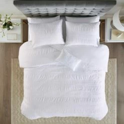 Budget 😉 Madison Park Kate White Cotton Seersucker Duvet Cover Set ✔️