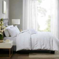 Budget 😉 Madison Park Kate White Cotton Seersucker Duvet Cover Set ✔️ -Madison Park Sales unnamed file 739