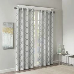 Brand new 🎁 Madison Park Laya Fretwork Burnout Sheer Curtain Panel Grey 😉 -Madison Park Sales unnamed file 751