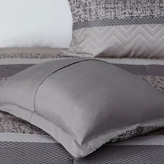 New 👍 Madison Park Melody 7 Piece Jacquard Comforter Set Grey/taupe 🔔 8 New 👍 Madison Park Melody 7 Piece Jacquard Comforter Set Grey/taupe 🔔 - Image 6