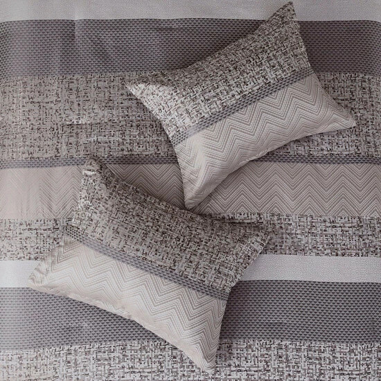 New 👍 Madison Park Melody 7 Piece Jacquard Comforter Set Grey/taupe 🔔 10 New 👍 Madison Park Melody 7 Piece Jacquard Comforter Set Grey/taupe 🔔 - Image 8