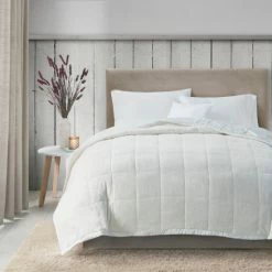 Outlet ⌛ Madison Park Campbell Reversible HeiQ Smart Temperature Down Alternative Blanket Navy ⭐ -Madison Park Sales unnamed file 855