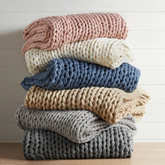 Coupon โญ Madison Park Chunky Double Knit Handmade Throw Blanket Indigo ๐ 4 Coupon โญ Madison Park Chunky Double Knit Handmade Throw Blanket Indigo ๐ - Image 2