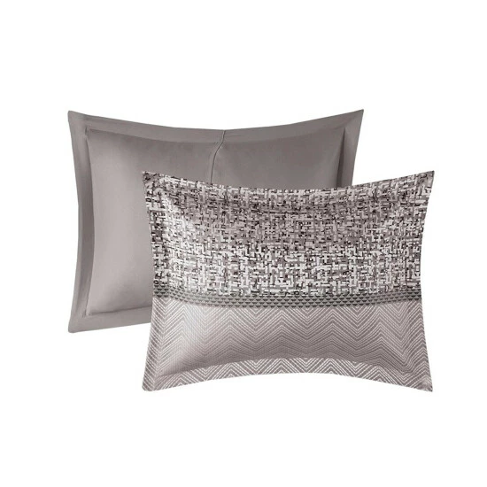 New 👍 Madison Park Melody 7 Piece Jacquard Comforter Set Grey/taupe 🔔 12 New 👍 Madison Park Melody 7 Piece Jacquard Comforter Set Grey/taupe 🔔 - Image 10
