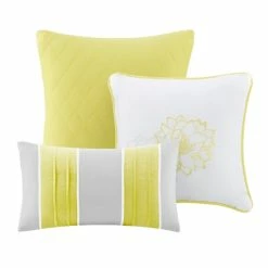 Promo 👍 Madison Park Brianna Grey And Yellow Flower Printed Cotton Comforter Set 🔥 -Madison Park Sales unnamed file 882