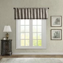 Deals 💯 Madison Park Whitman Jacquard Valance - 50 X 18 Blue/brown 🎁