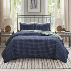 Discount ✔️ Madison Park Heavenly Reversible Printed Coverlet Set Green / Navy 🎉 -Madison Park Sales unnamed file 895