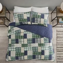 Discount ✔️ Madison Park Heavenly Reversible Printed Coverlet Set Green / Navy 🎉 -Madison Park Sales unnamed file 897