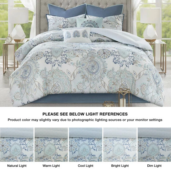 Best Pirce โญ Madison Park Loleta Cotton Printed Duvet Cover Set Blue ๐ 5 Best Pirce โญ Madison Park Loleta Cotton Printed Duvet Cover Set Blue ๐ - Image 3