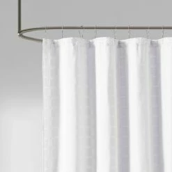 Outlet 🎁 Madison Park Quade Woven Clipped Solid Shower Curtain Grey ✨ -Madison Park Sales unnamed file 93