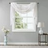 New 🎉 Madison Park Iris Diamond Sheer Embroidered Window Curtain Scarf Grey ✨ -Madison Park Sales unnamed file 942