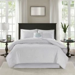 Cheap ⭐ Madison Park Mansfield Quilted White Comforter Set 🎉